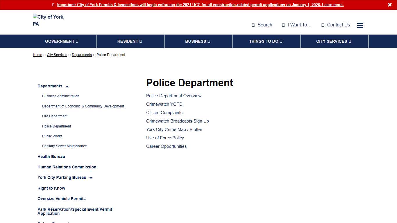 Police Department - City of York, Pennsylvania