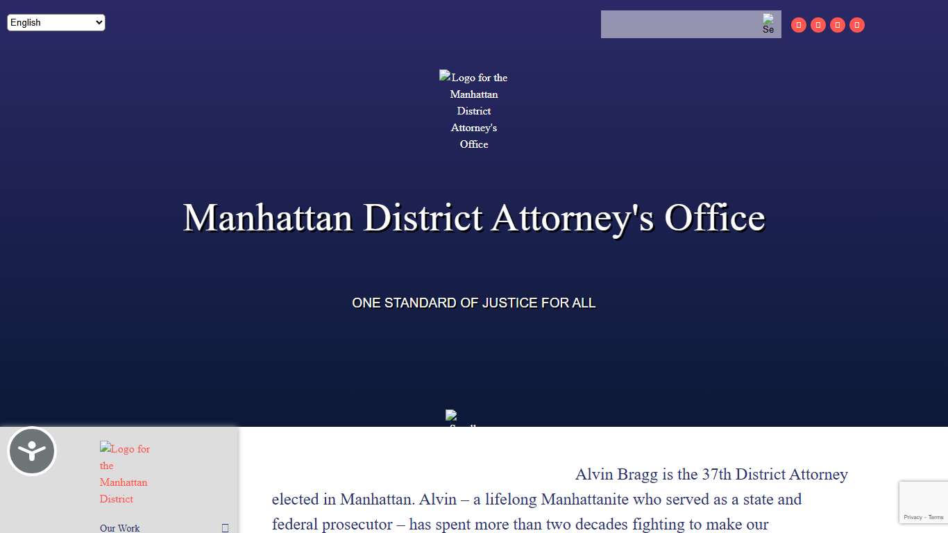 Manhattan District Attorney’s Office – One Standard of Justice for All